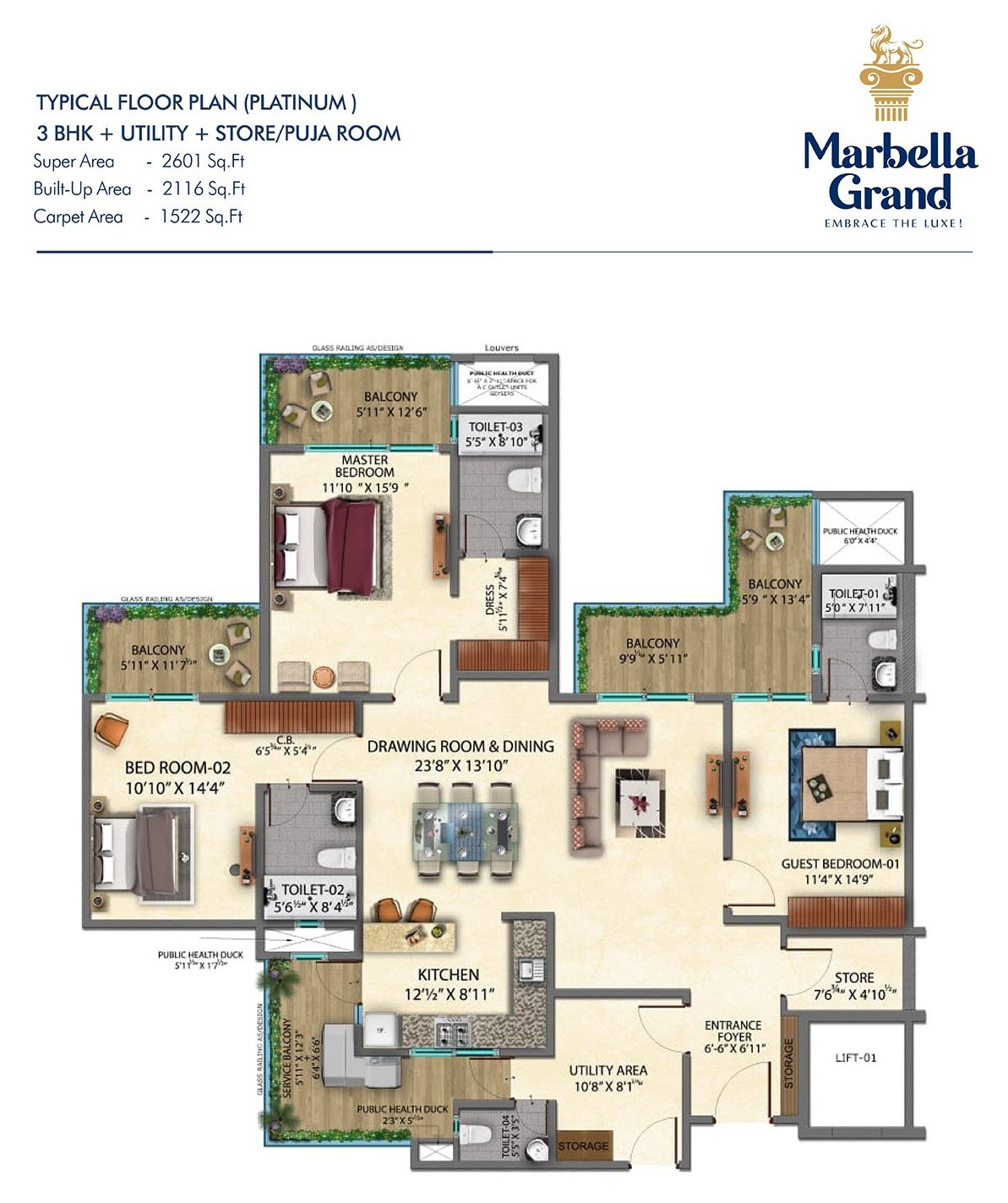 Marbella Grand 3BHK